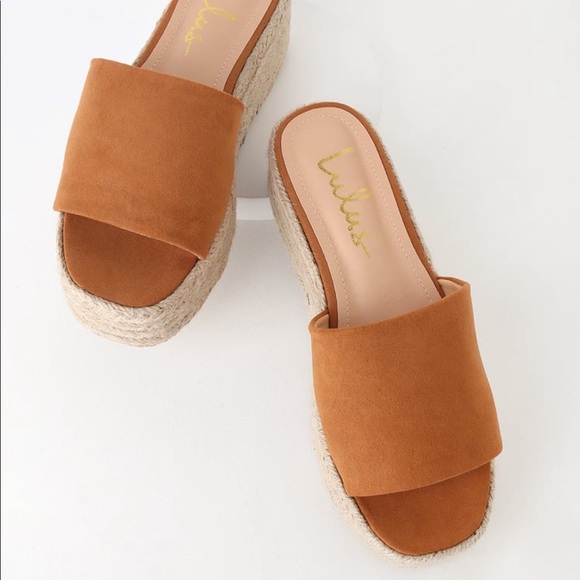 Camel platform sandal wedge - Picture 3 of 4